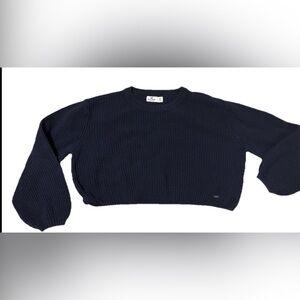 Hollister Women's Dark Blue Crew Neck Sweater